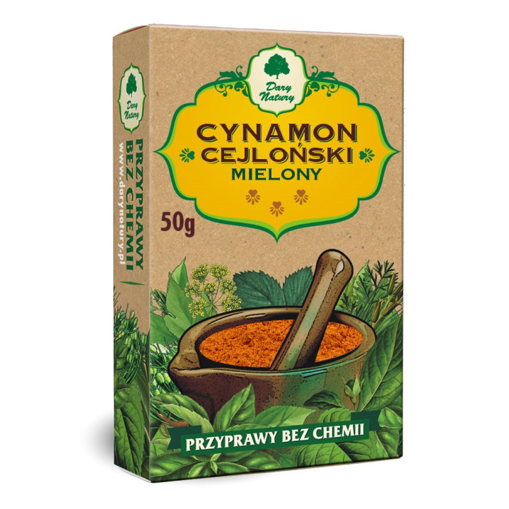 Cynamon Cejloński Mielony 50g | DARY NATURY - przyprawy i zioła - Ekochatka