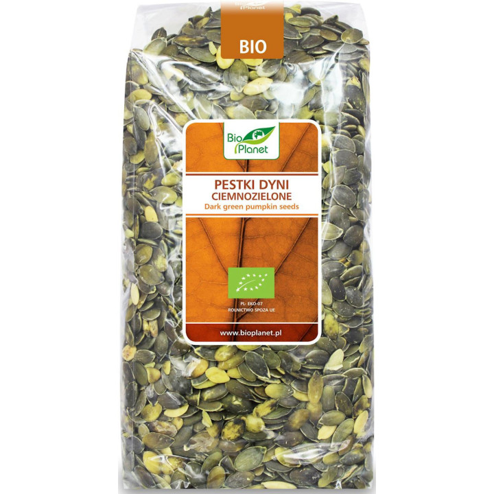 Pestki Dyni Ciemnozielone BIO 1kg | BIO PLANET - Ekochatka