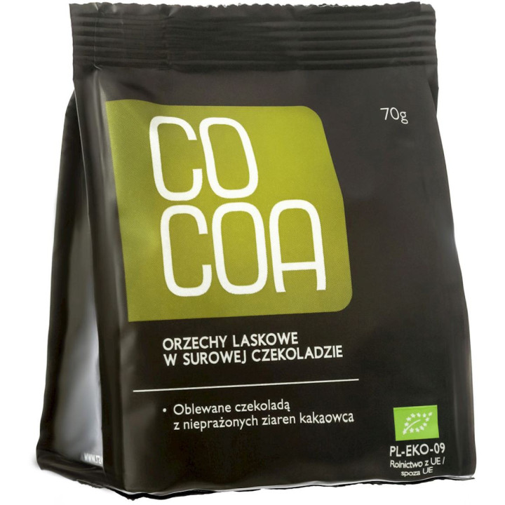 Orzechy Laskowe w Czekoladzie Surowej BIO 70g | COCOA - Ekochatka