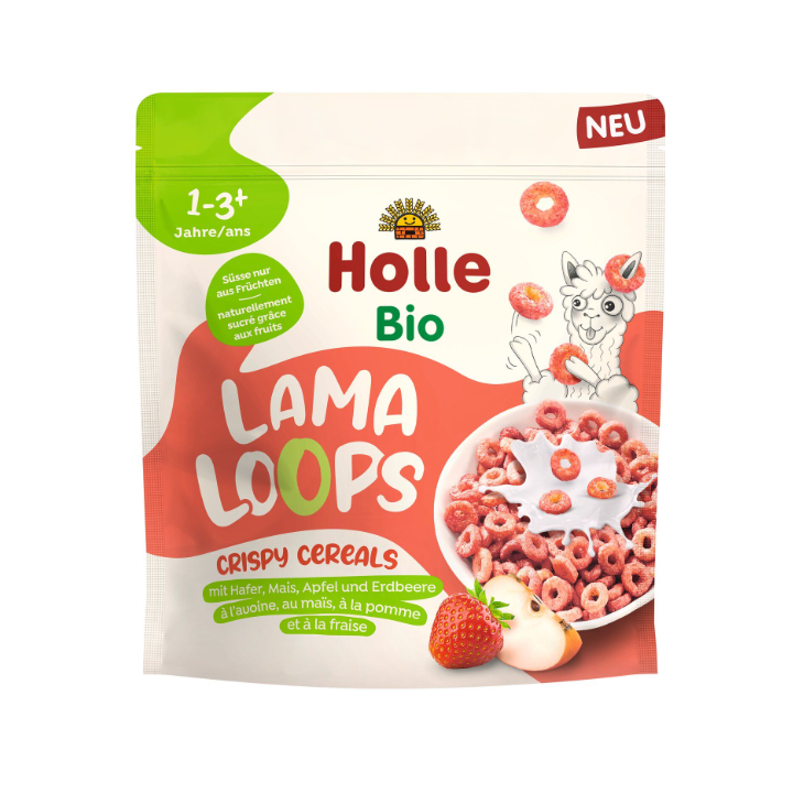 Kółka Zbożowe Jabłkowo Truskawkowa Lama bez Dodatku Cukrów od 1 Roku B | HOLLE - Ekochatka