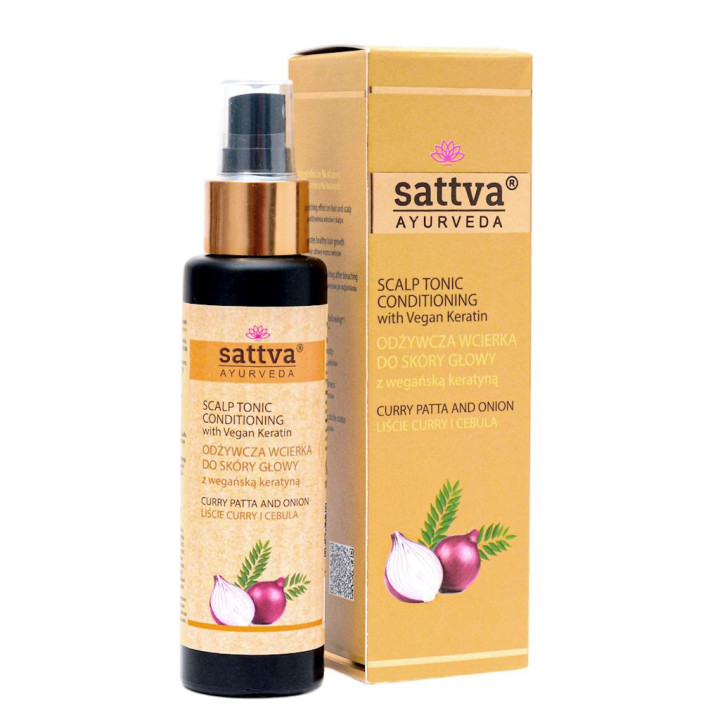 Wcierka do Skóry Głowy Odżywcza Liście Curry & Cebula 100ml | SATTVA - Ekochatka