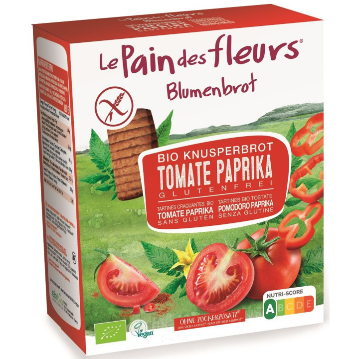 Pieczywo Chrupkie Pomidorowo Paprykowe Bezglutenowe BIO 150g | LE PAIN DES FLEURS - Ekochatka
