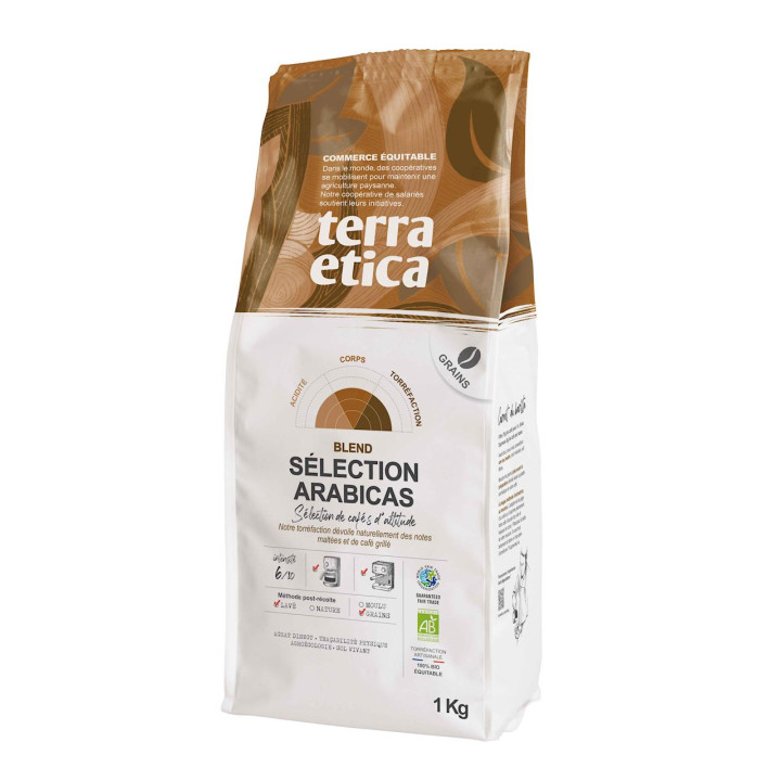 Kawa Ziarnista Arabica 100 % Selection Fair Trade BIO 1kg | TERRA ETICA - Ekochatka