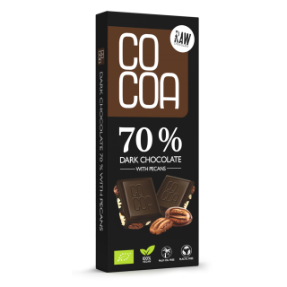 Czekolada Ciemna 70 % z Orzechami Pekan BIO 40g | COCOA - Ekochatka