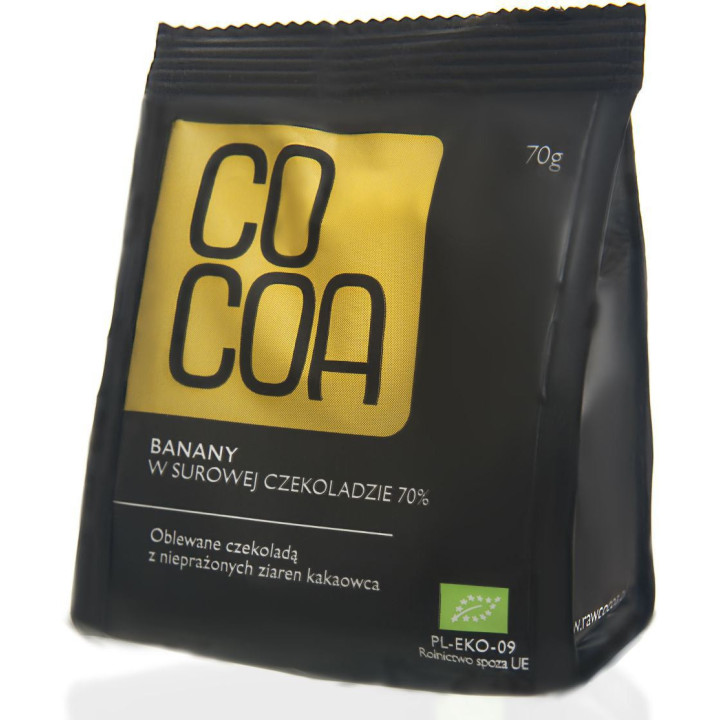 Banany w Czekoladzie Surowej BIO 70g | COCOA - Ekochatka