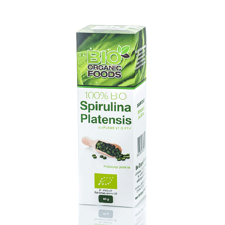 Spirulina Platensis BIO (250 mg) 320 Tabletek | BIO ORGANIC FOODS - Ekochatka