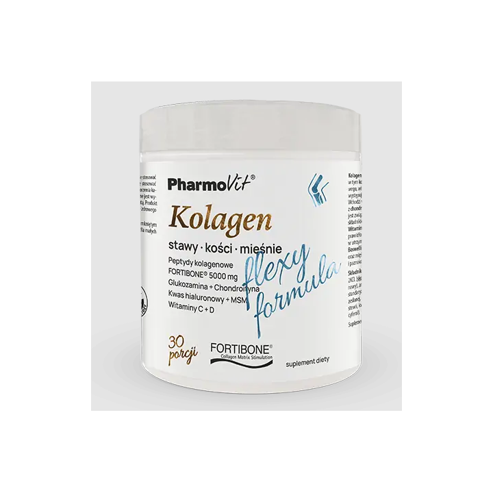 Kolagen o Smaku Bananowym Flexy Formula Bezglutenowy w Proszku 196g | PHARMOVIT - Ekochatka