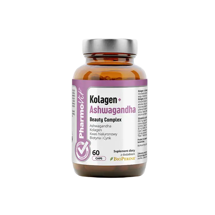 Kolagen + Ashwagandha Beauty Complex Bezglutenowe 60 Kapsułek | PHARMOVIT - Ekochatka