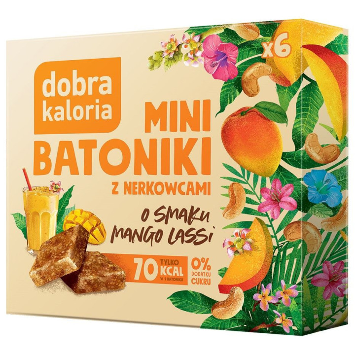 Batoniki Mini z Nerkowców o Smaku Mango Lassi bez Dodatku Cukrów (6x17 | DOBRA KALORIA - Ekochatka