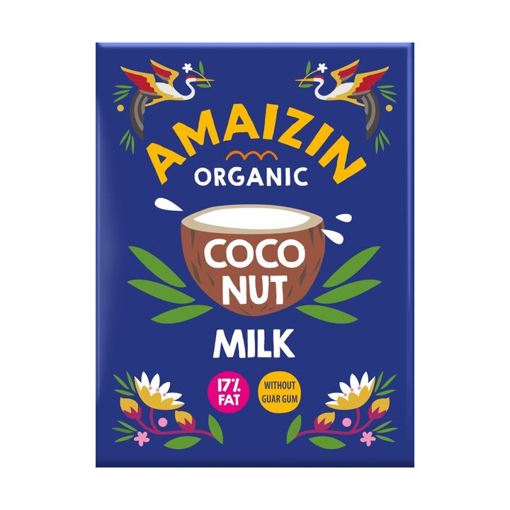 Coconut Milk Napój Kokosowy bez Gumy Guar (17 % Tłuszczu) BIO 200ml (K | AMAIZIN - Ekochatka