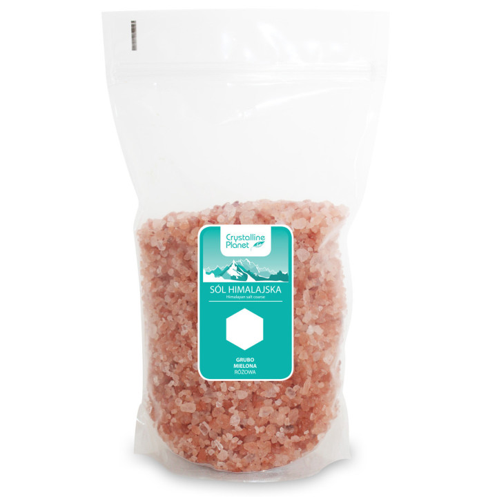 Sól Himalajska Różowa Grubo Mielona 1kg | CRYSTALLINE PLANET - Ekochatka
