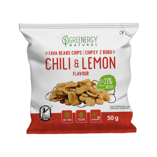 Bób Prażony o Smaku Chili i Cytryny 50g | GREENERGY - Ekochatka