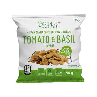 Bób Prażony o Smaku Pomidora i Bazylii 50g | GREENERGY - Ekochatka