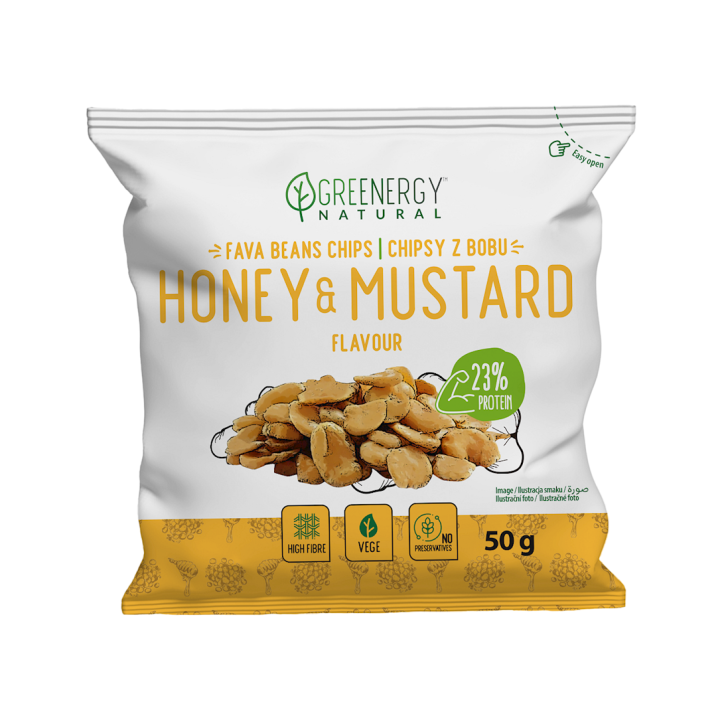 Bób Prażony o Smaku Miodu i Musztardy 50g | GREENERGY - Ekochatka