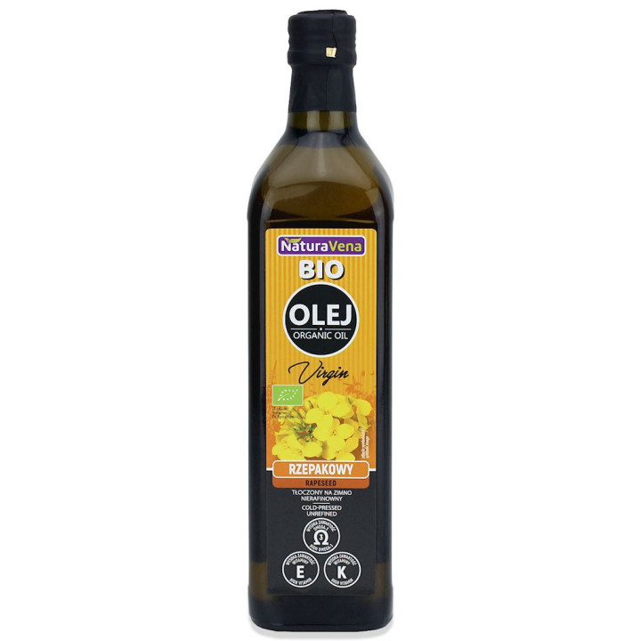 Olej Rzepakowy Tłoczony na Zimno Omega-3 BIO 750ml | NATURAVENA - Ekochatka