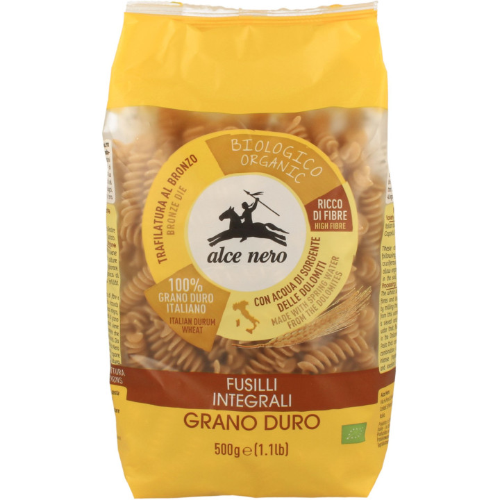 Makaron (Semolinowy Razowy) Świderki BIO 500g | ALCE NERO - Ekochatka