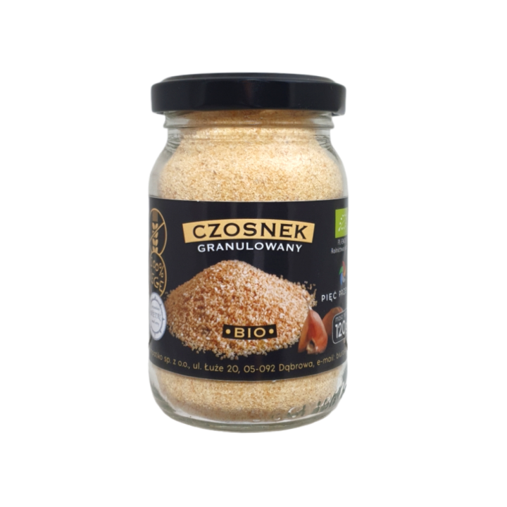 Czosnek Granulowany Bezglutenowy BIO 120g | PIĘĆ PRZEMIAN - Ekochatka