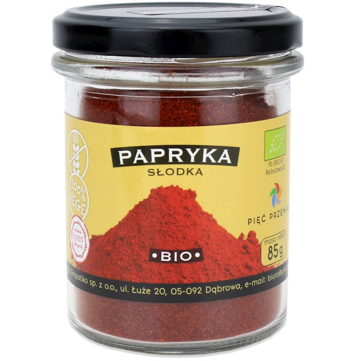 Papryka Słodka Mielona Bezglutenowa BIO 85g | PIĘĆ PRZEMIAN - Ekochatka