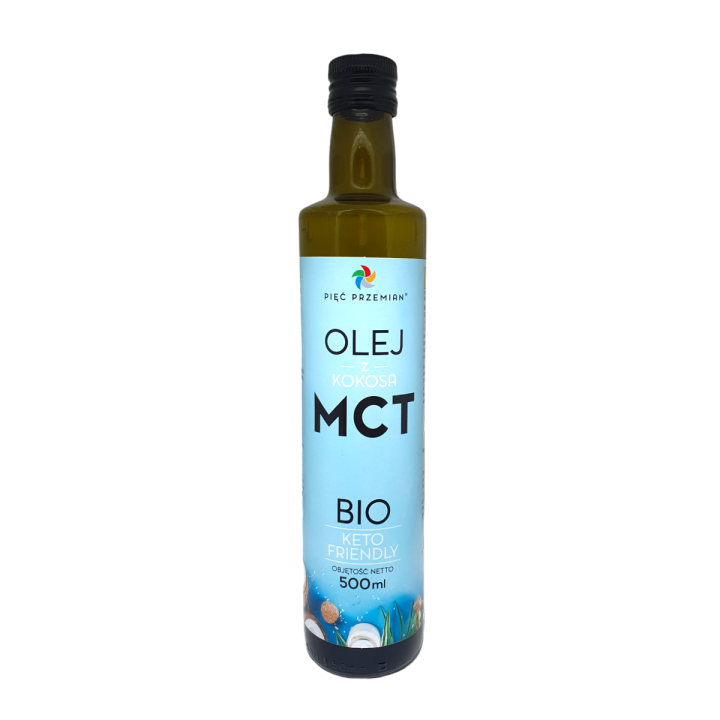 Olej Kokosowy MCT Keto Bezglutenowy BIO 500ml | PIĘĆ PRZEMIAN - Ekochatka