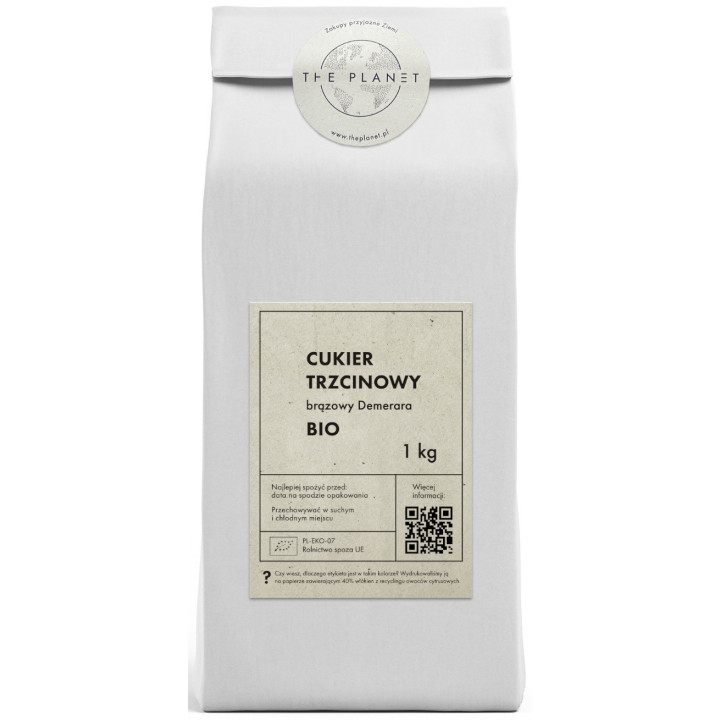 Cukier Trzcinowy Demerara BIO 1kg | THE PLANET - Ekochatka