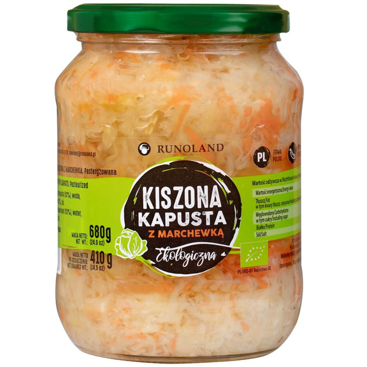 Kapusta Kiszona z Marchewką BIO 680g (410g) | RUNOLAND - Ekochatka