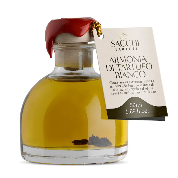 Przyprawa na Bazie Oliwy z Oliwek z Truflą Białą 50ml | SACCHI TARTUFI - Ekochatka