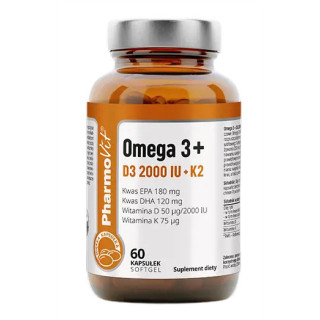 Omega-3 + Witamina D3 + K2 Bezglutenowa 60 Kapsułek | PHARMOVIT - Ekochatka