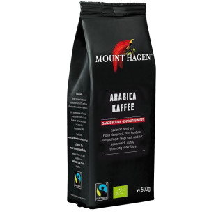 Kawa Ziarnista Bezkofeinowa Arabica 100 % Fair Trade BIO 500g | MOUNT HAGEN - Ekochatka