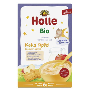 Kaszka Zbożowa Mleczna Ciasteczkowo Jabłkowa bez Dodatku Cukrów od 6 M | HOLLE - Ekochatka