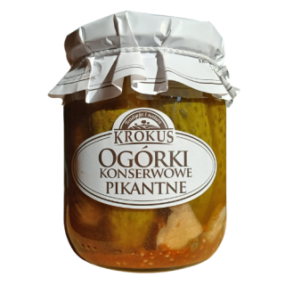 Ogórki Konserwowe Pikantne 500g (250g) | KROKUS - Ekochatka
