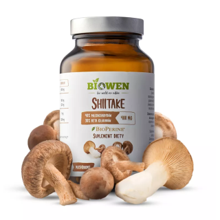 Grzyby Shiitake Ekstrakt (400 mg) Bezglutenowy 90 Kapsułek | BIOWEN - Ekochatka