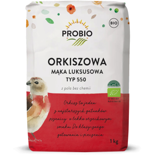 Mąka Orkiszowa Luksusowa Typ 550 BIO 1kg | PROBIO - Ekochatka