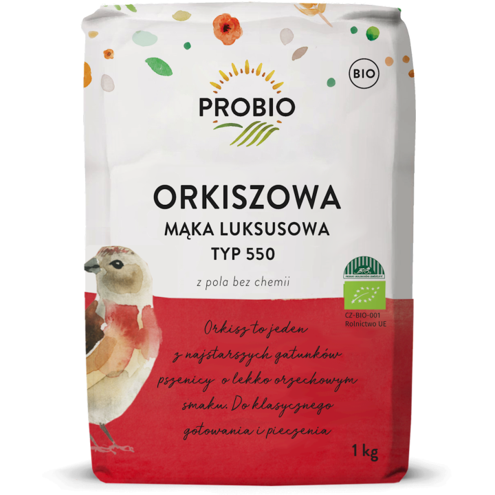 Mąka Orkiszowa Luksusowa Typ 550 BIO 1kg | PROBIO - Ekochatka