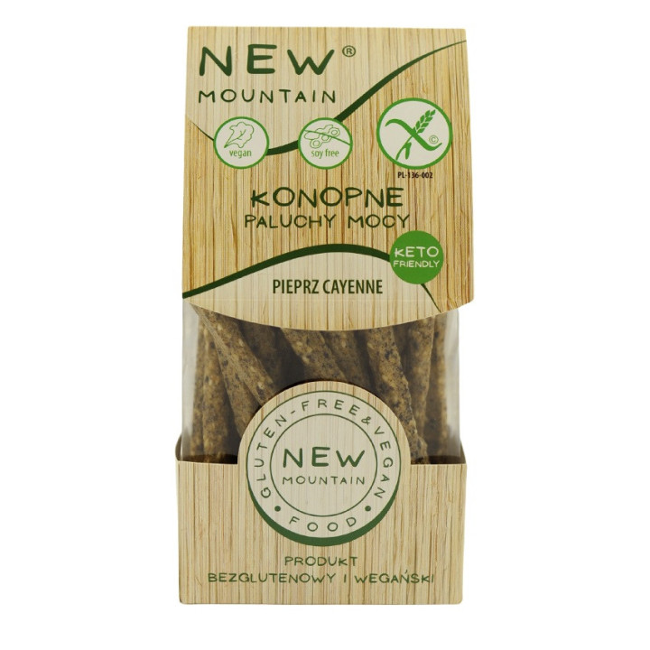 Paluchy Mocy Konopne z Pieprzem Cayenne Bezglutenowe 200g | NEW MOUNTAIN - Ekochatka