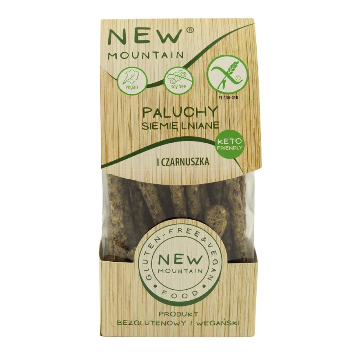 Paluchy z Siemieniem Lnianym i Czarnuszką Bezglutenowe 200g | NEW MOUNTAIN - Ekochatka