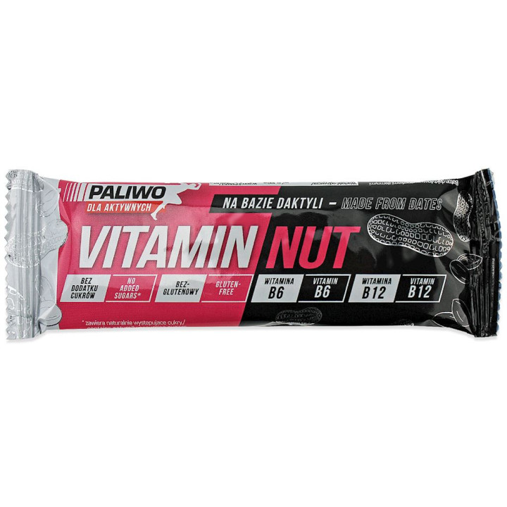 Baton Vitamin Nut z Witaminami  B6 i B12 Bezglutenowy 50g | PALIWO DLA AKTYWNYCH - Ekochatka