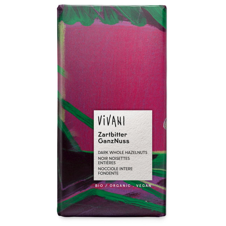 Czekolada Gorzka z Całymi Orzechami Laskowymi BIO 100g | VIVANI - Ekochatka