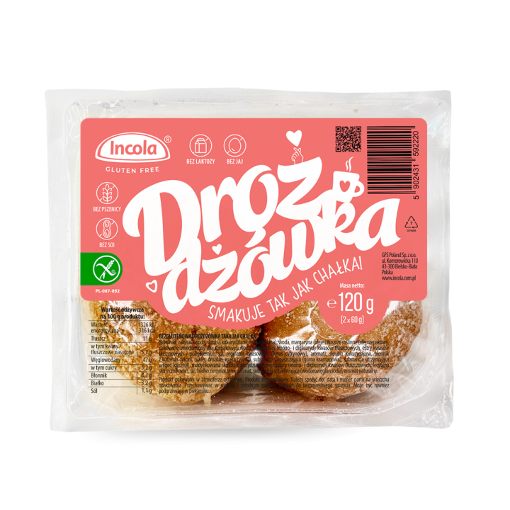 Drożdżówka Chałka Bezglutenowa (2szt.) 120g | INCOLA - Ekochatka
