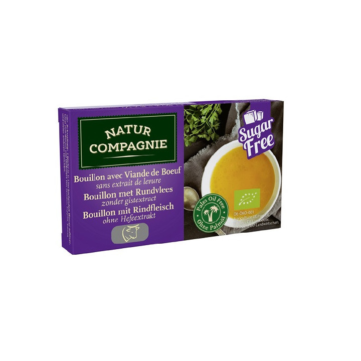 Bulion Kostki Wołowe bez Dodatu Cukrów i Drożdży BIO (8x10g) 80g | NATUR COMPAGNIE - Ekochatka