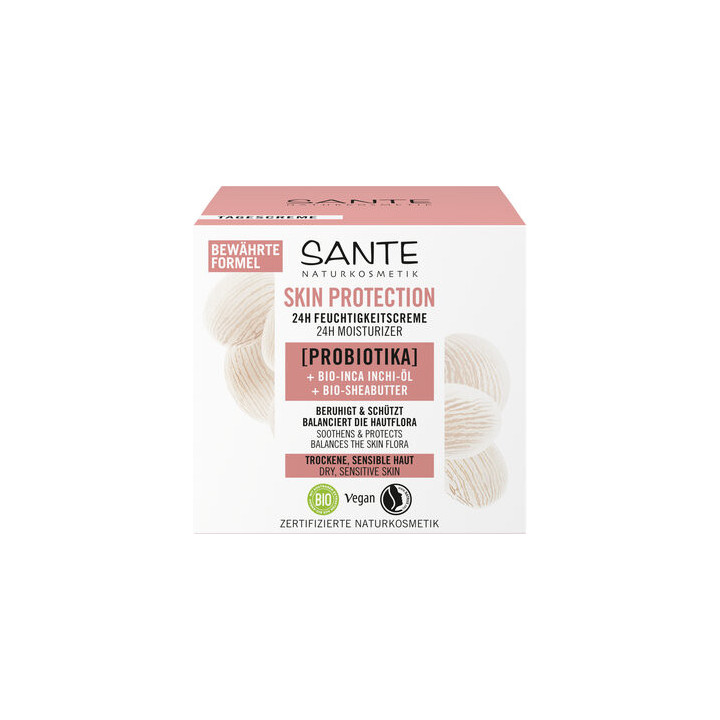 Krem do Twarzy na Dzień i na Noc Nawilżający z Probiotykami, Olejem In | SANTE - Ekochatka