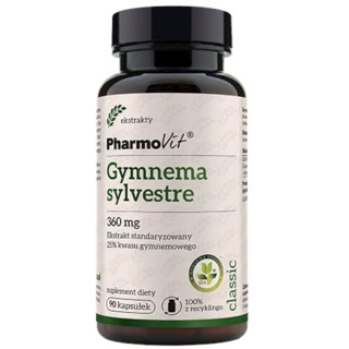 Gurmar Ekstrakt (Gymnema Sylvestre) (360 mg) Bezglutenowa 90 Kapsułek | PHARMOVIT - Ekochatka