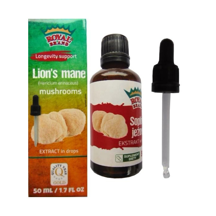 Grzyby Soplówka Jeżowata (Lion's Mane) Ekstrakt w Kroplach 50ml | ROYAL BRAND - Ekochatka