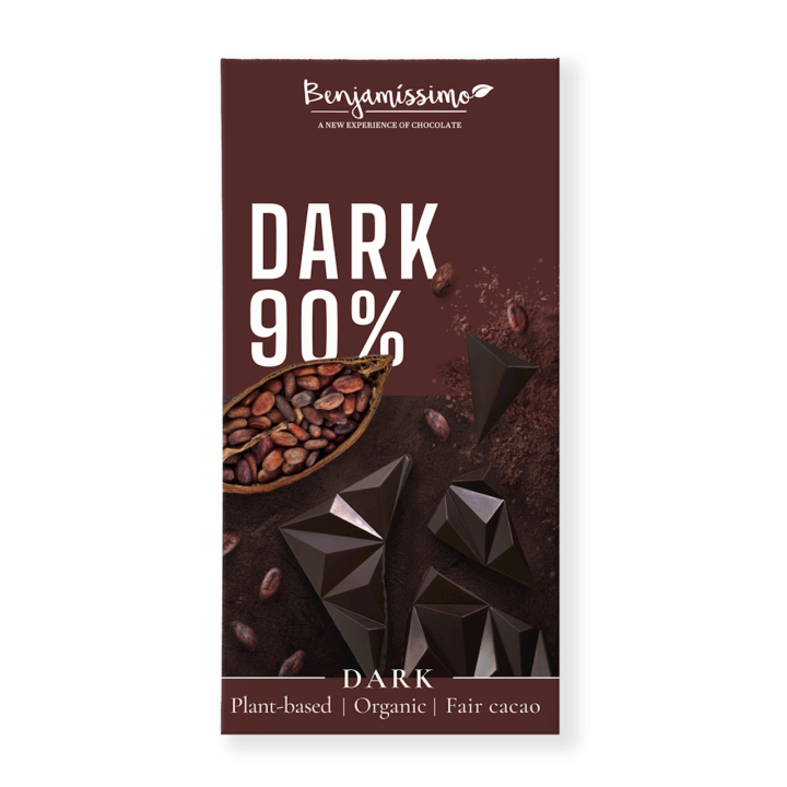 Czekolada Gorzka 90 % Bezglutenowa BIO 60g | BENJAMISSIMO - Ekochatka