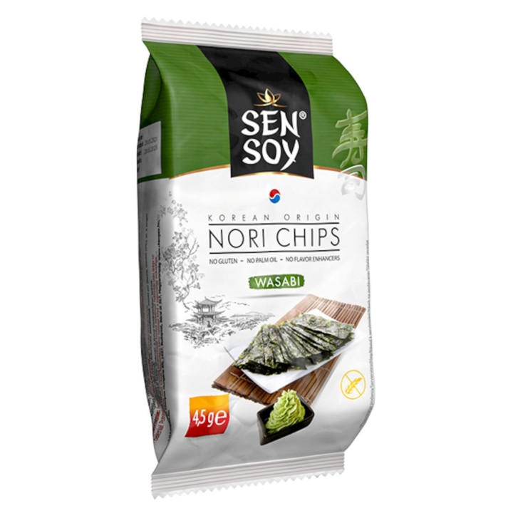 Chipsy Nori Wasabi Bezglutenowe 4,5g | SEN SOY - Ekochatka