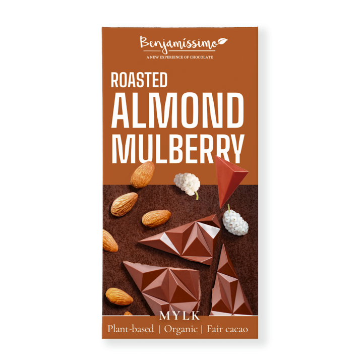 Czekolada Migdały Morwa Bezglutenowa BIO 60g | BENJAMISSIMO - Ekochatka