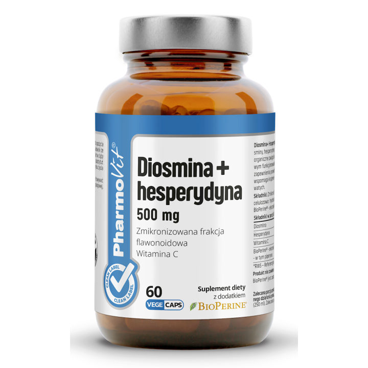 Diosmina + Hesperydyna Bezglutenowa 60 Kapsułek | PHARMOVIT - Ekochatka