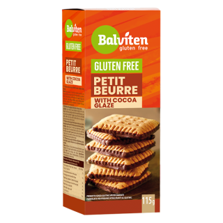 Herbatniki Maślane Petit Beurre z Dodatkiem Polewy Kakaowej Bezgluteno | BALVITEN - Ekochatka
