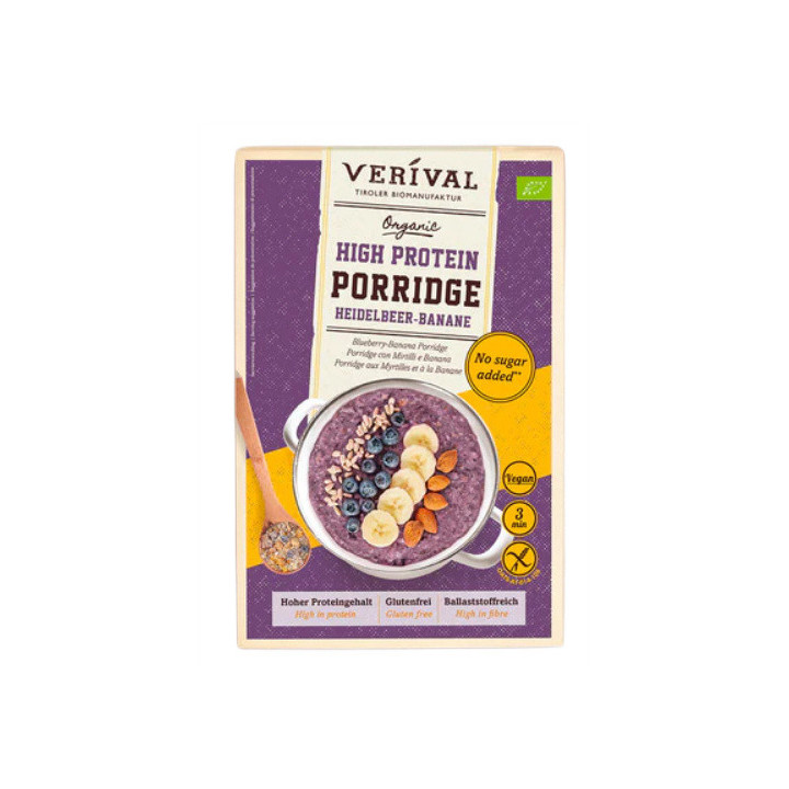 Owsianka Proteinowa z Borówką i Bananem bez Dodatku Cukrów Bezglutenow | VERIVAL - Ekochatka