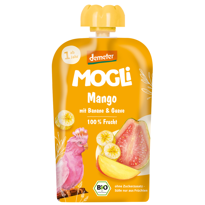 Mus Banan Guawa Mango bez Dodatku Cukrów od 1 Roku DEMETER BIO 100g | MOGLI - Ekochatka
