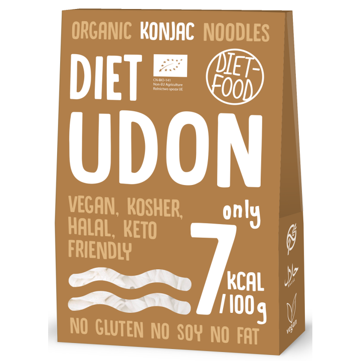 Makaron (Konjac) Udon Bezglutenowy BIO 385g (300g) | DIET-FOOD - Ekochatka